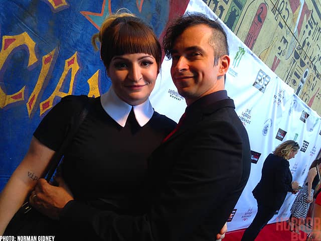 Chantal Claret and Jimmy Urine walk the red carpet.