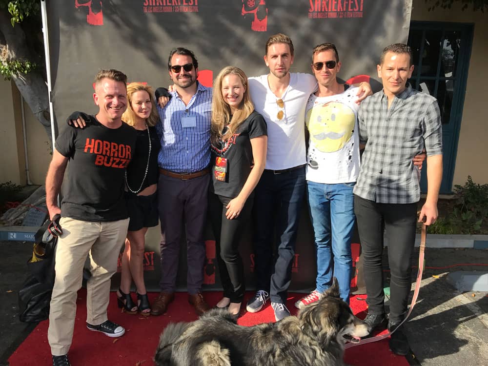 Norm with the cast and crew of Brentwood Strangler at the 16th annual Shriekfest.